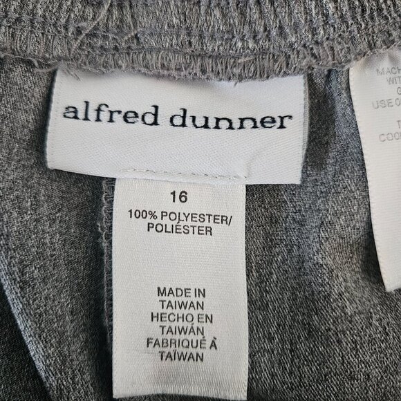 Alfred Dunner Elastic Waist Gray 16 Proportioned Dress Pants - Picture 4 of 7